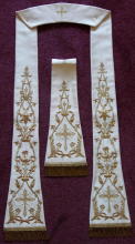 White Embroidered Roman Vestment